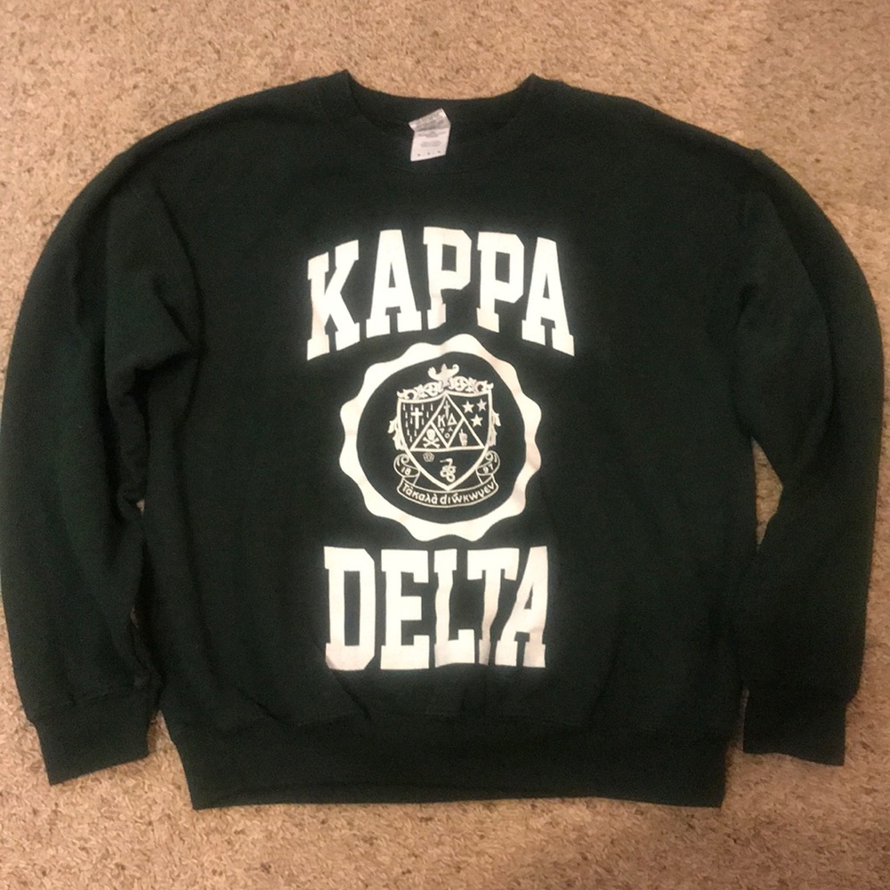 Kappa Delta Green Long Sleeve Crew Neck Sweatshirt